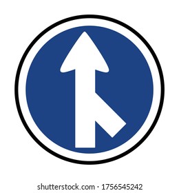 merging traffic sign, merging way from the right, traffic sign icon