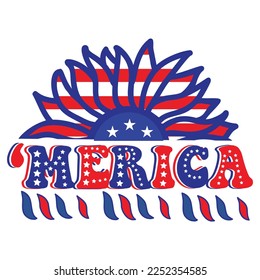 Merica 4th July shirt design Print template happy independence day American typography design