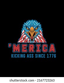 merica 4th of july t shirt design, usa independence day Vector design for poster, badge, emblem, art, element, isolated, Typography 4th of july concept for shirt, lavel, icon, card