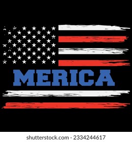 Merica 4th of july USA flag t-shirt design