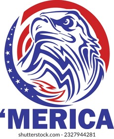 Merica eagle 4th of july t-shirt design