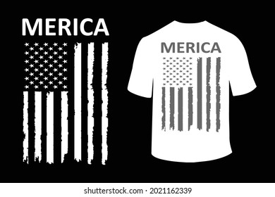 Merica Font And Back Side T-Shirt Design