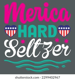 Merica Hard Seltzer T-shirt Design Vector File