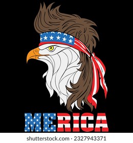 Merica patriotic USA eagle 4th of july t-shirt design