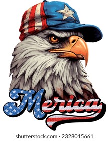 Merica patriotic USA Adler 4. Juli T-Shirt Design