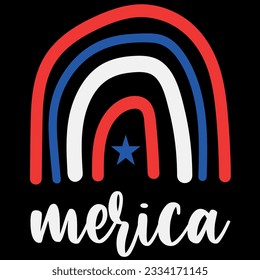 Merica rainbows 4th of july USA flag t-shirt design