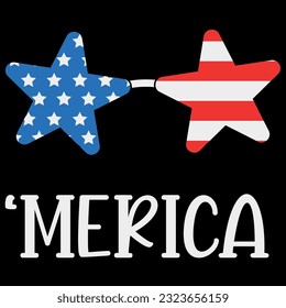 Merica sunglasses 4th of july t-shirt design