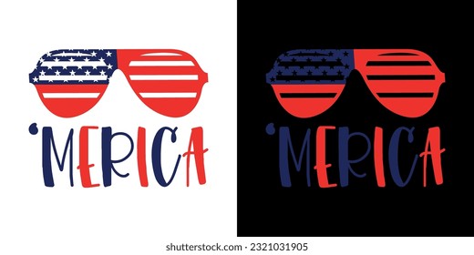 Merica Sunglasses Vintage Vector Design