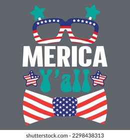 Merica Y’all T-shirt Design Vector File