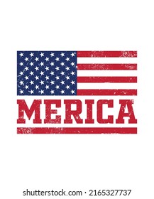 Merica USA American Flag Vector Distressed, 50 Stars 13 Stripes United States 1776 T-shirts Design