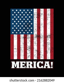 MERICA! USA FLAG DESIGN T SHIRT