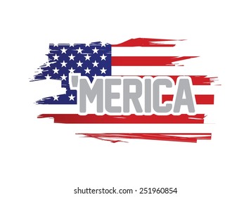 merica usa flag sign illustration design over a white background