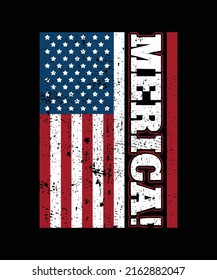 MERICA! USA FLAG T SHIRT DESIGN