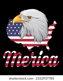 Merica USA patriotic eagle pride t-shirt design