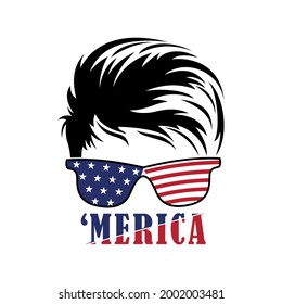 Merica Vector Illustration. Celebration 4th of July USA Independence Day. Good for greeting card and t-shirt print, flyer, poster design, mug etc.