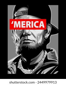 Merica Vintage Poster Vector Illustration