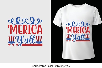 Merica Y'all t shirt design, vector file