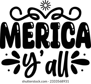  Merica Y'll  Vector T-shirt Design