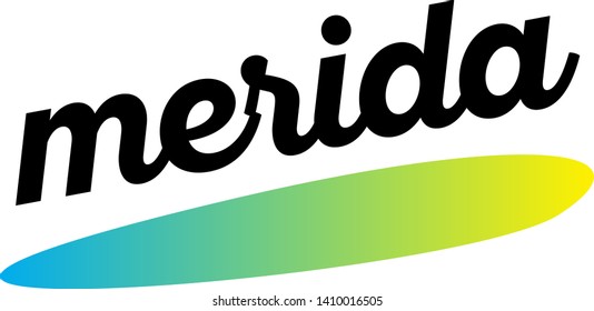 MERIDA stamp on white background