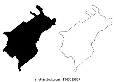 Merida State (Bolivarian Republic of Venezuela, States, Federal Dependencies and Capital District) map vector illustration, scribble sketch Bolivarian State of Merida map