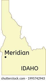 Meridian City Location On Idaho State Map