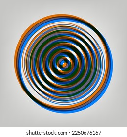 Meridians from top view. Stroked Icon in orange, azure and old lavender Colors at gray Background. Illustration.