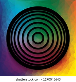 Meridians from top view. Vector. Flat style black icon on white.