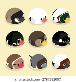 Meringue Bird Set Cute Cartoon Dessert Collection - American Duck