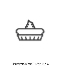 Meringue cake line icon. linear style sign for mobile concept and web design. Cupcake outline vector icon. Symbol, logo illustration. Pixel perfect vector graphics