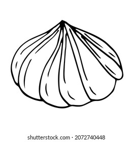 Meringue cake vector illustration, hand drawing sketch