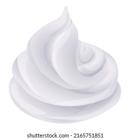 Vector de dibujos animados de icono de crema Meringue. Espuma de pasteles. Crema de hielo