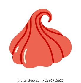 Meringue dessert with strawberry juice vector flat illustration