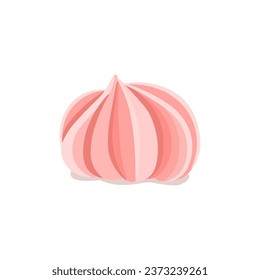 Meringue dessert. Vector flat cartoon illustration.