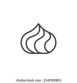 Meringue line icon. linear style sign for mobile concept and web design. Twisted meringue outline vector icon. Symbol, logo illustration. Vector graphics