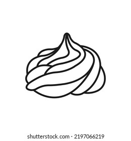 Meringue simple line vector icon.