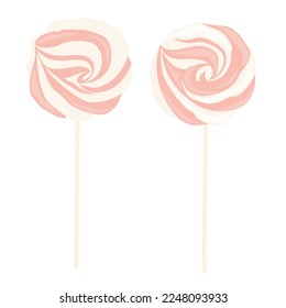 Meringues vector illustration. Sugar meringue. marshmallow. Sweet dessert. Isolated on a white background.