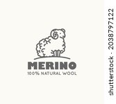 Merino natural wool vector sign