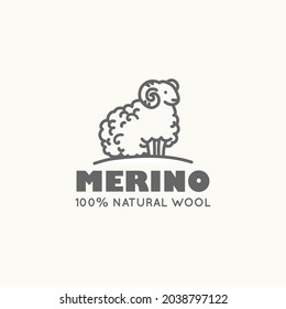 Merino natural wool vector sign