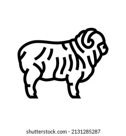 merino sheep line icon vector. merino sheep sign. isolated contour symbol black illustration