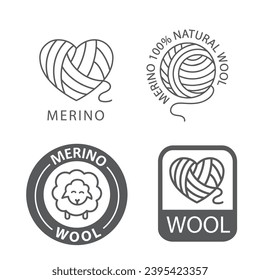 Merino wool icon or logo in thin line.