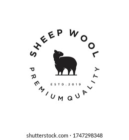 Merino wool Logo Nature icon. Vector sheep logo  wool template. Goat Logo Angora Vintage Retro Hipster 