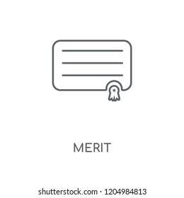 Merit linear icon. Merit concept stroke symbol design. Thin graphic elements vector illustration, outline pattern on a white background, eps 10.