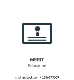 Merit vector icon on white background. Flat vector merit icon symbol sign from modern graduation and education collection for mobile concept and web apps design.