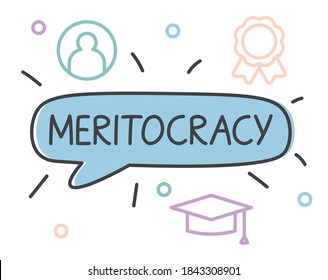meritocracy word concept- vector illustration