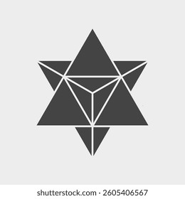Merkaba sacred black icon. Energy soul symbol