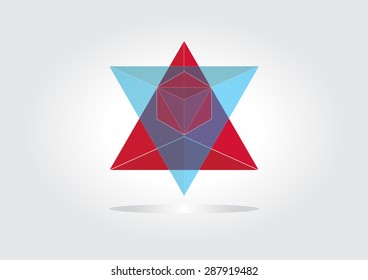 Merkaba or star, vector illustration