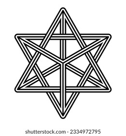 Merkaba Symbol Sacred Geometry isolated on white background. vector illustration.
