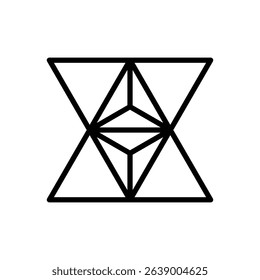 Merkaba variant. Editable stroke vector icon.