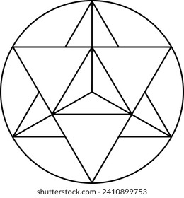 Merkaba vector isolated on white background. Sacred geometry merkabah symbol concept.