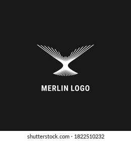 Merlin-Logo mit Logo für dünne Linien